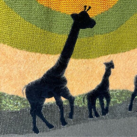 VTG Connie A Lee Wool Blend Safari Sunset Grandmacore Sweater Size M/L - Picture 4 of 11